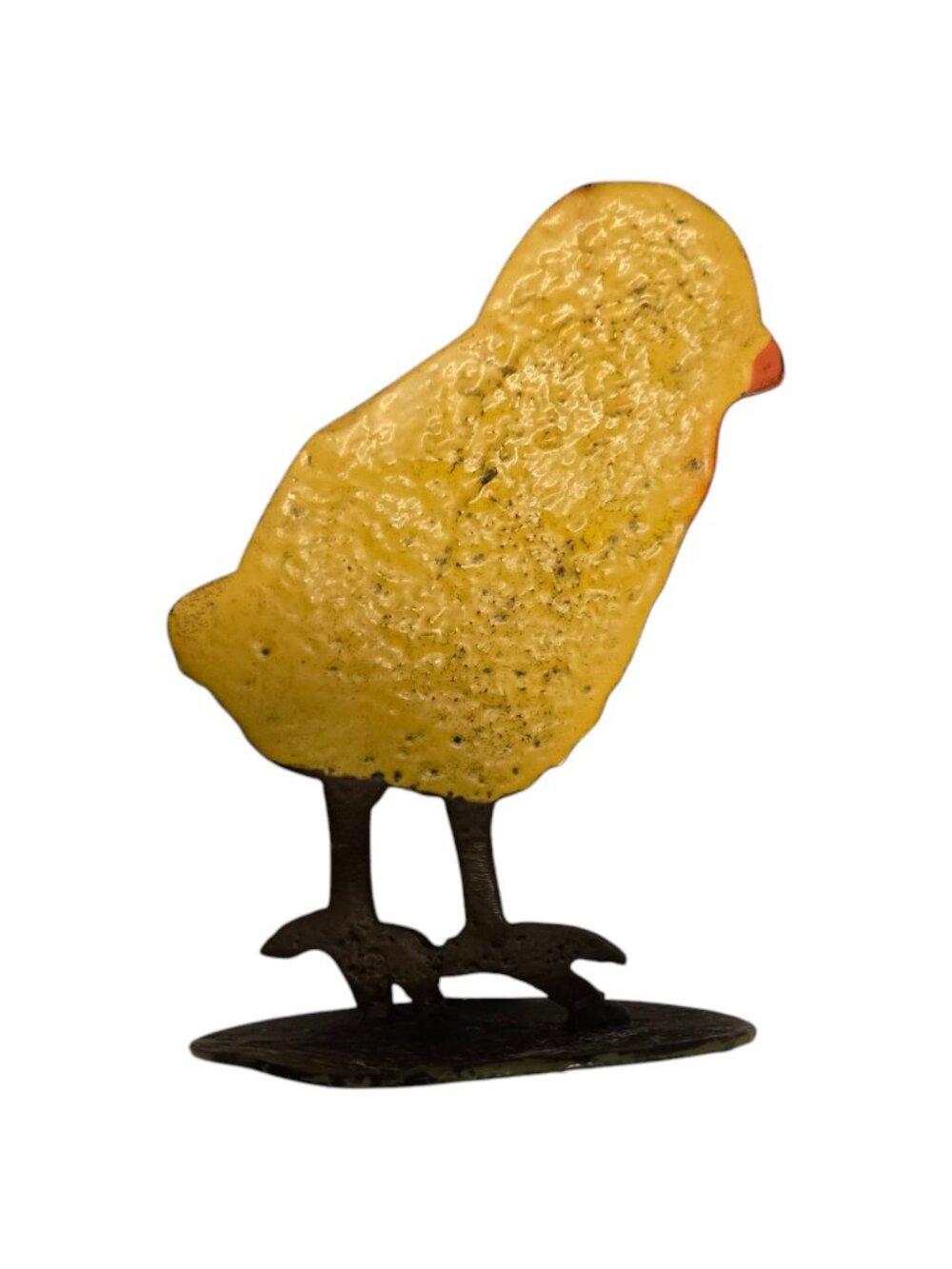 Chicken Folk Art Sculpture Baby Chick Metal Vintage Farmhouse Vintage Cottage
